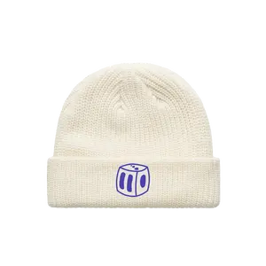 'Dice Cube' Cable Beanie - Off White