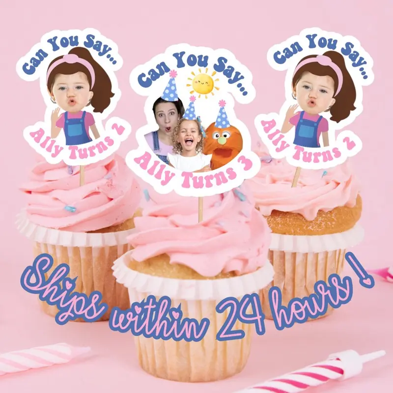 12 Custom Ms Rachel Cupcake Toppers - Fun Decorative Toppers for Birthdays with Ms Rachel Theme Party Decorations Photo