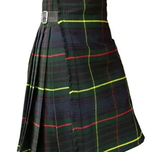 Highland 5 Yards Tartan Kilt Scottish Casual Wear Leather Straps  Kilt For Men's