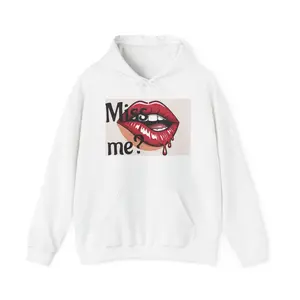 Dripping Red Lips Hoodie | Glossy Lip Bite Graphic Sweatshirt