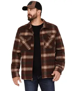 Powder River Outfitters Men's Plaid Print Full-Zip Wool Jacket - Prmo92rzz6