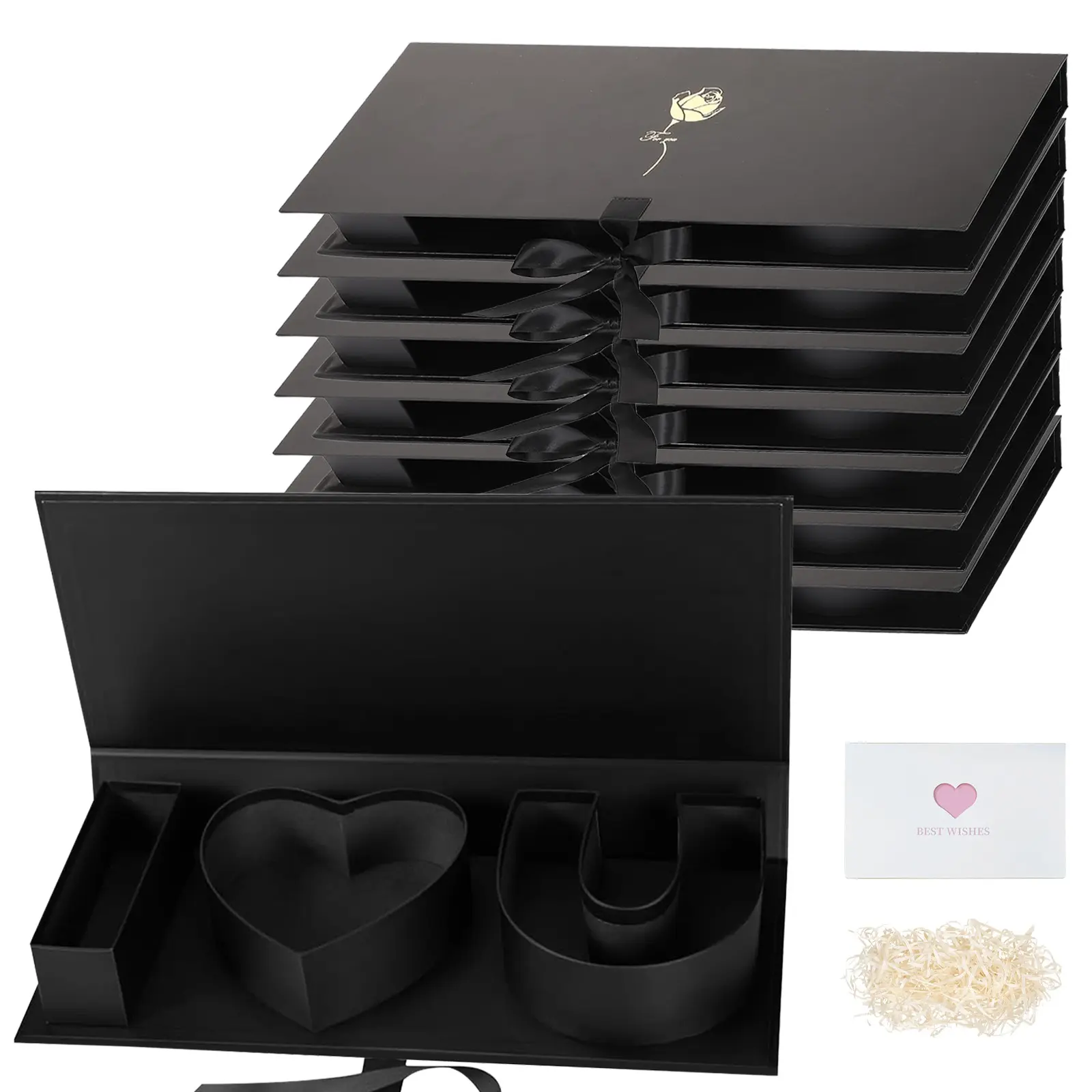 Valentines Day I Love You Box Flower Gift Box Heart Shaped Empty Cardboard Fillable Gift Box Flower Letter Box Chocolate Strawberry Candy Jewelry Package for Luxury Style Flower Arrangements Birthday