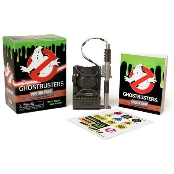 Ghostbusters Series Proton Pack and Wand Boxed Set - Paperback Books, Stickers, Toy, Gadget Gifts for Aspiring Ghostbusters to Blast Away, Light And Sound Features