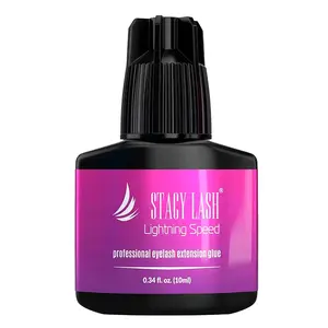 Stacy Lash Lightning Speed Eyelash Extension Glue 10ml | 0.3 Sec Fast Drying | 6-8 Week Retention | Black Adhesive | Professional Salon Supplies