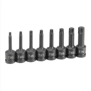 212 MAIN .50 in. Drive Heat-Treated 8-Piece Alloy Steel Internal Star Impact Fastening Tool, Grey Pneumatic Corp. GY1300T, Hand Tools