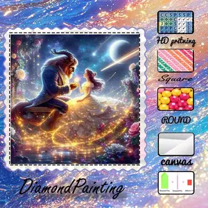5D-DIY, advanced velveteen canvas, diamond art, diamond painting, fairy tale romance AB diamonds, fairy dust diamonds, crystal diamonds, perfect home decoration, handmade diamond art painting kit, special craft diamond art kit, Diamond Painting Kits