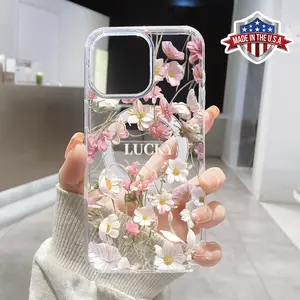 Radiant Flowers Pattern Magnetic Phone Case Supports Wireless Charging for iPhone 15 16 14 Pro Max 13 12 11 XR XS Plus Shockproof Non Slip Protection Silicone Transparent Acrylic Large Hole Cover Cellphone Protective