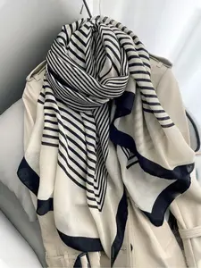 Women's Striped Print Long Scarf, Casual Soft Comfortable Shawl for Daily Wear, Fashion Accessories for Women & Girls