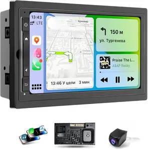 Haudio 7" Double Din Car Stereo with Wireless Apple CarPlay & Android Auto HD Touchscreen 2+32GB GPS Backup Camera BT 4.1 FM/AM for All Vehicles