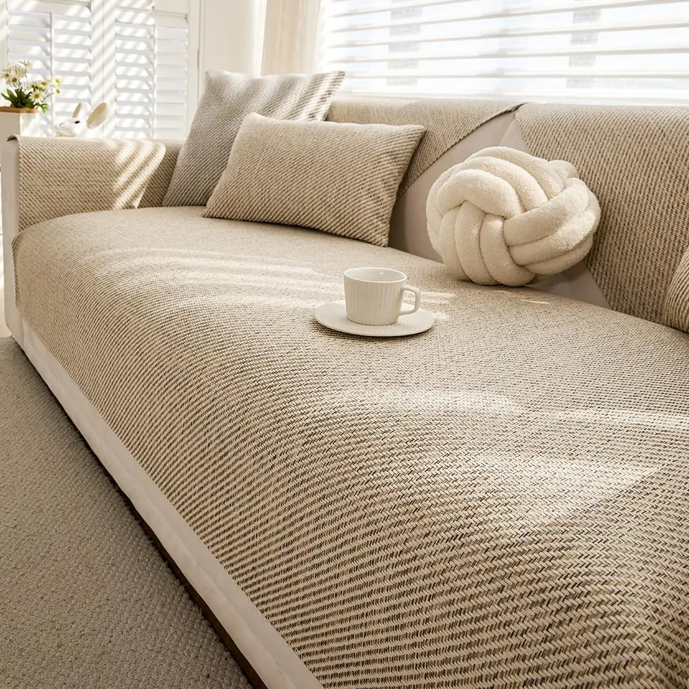 Solid Color Sofa Cover, 1 Count Non-slip Sofa Seat Cover, Dustproof Sofa Cover, Home Decor Supplies for Living Room