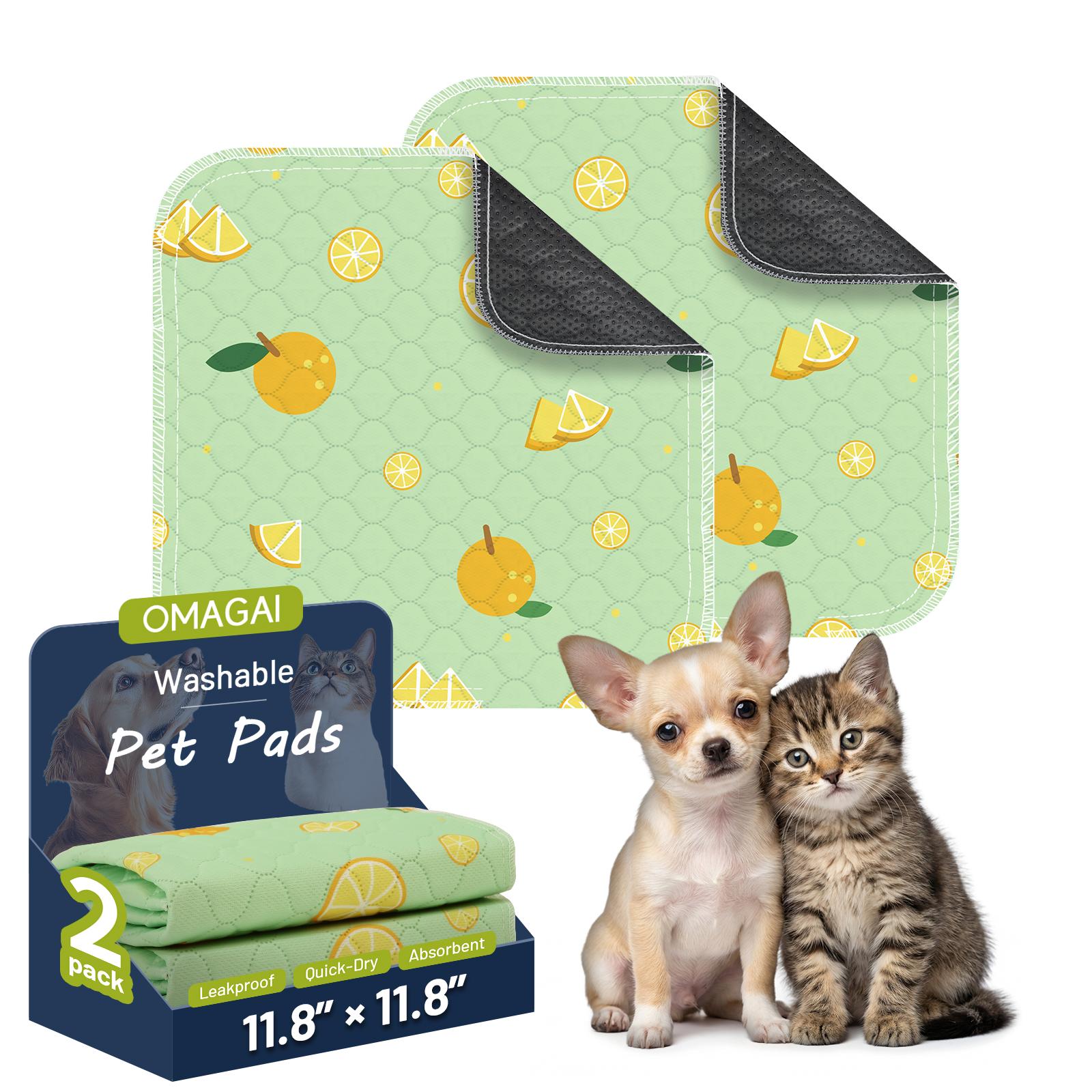 Washable Pee Pads for Dogs, 2-Pack Reusable Absorbent Training Pads for Puppies, Non-Slip Potty Pads, Playpen, Crate, Mattress, Multiple Sizes