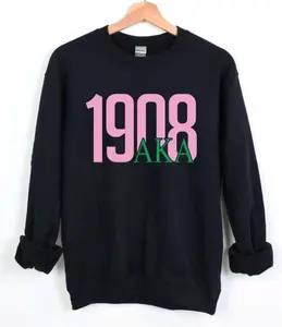 AKA 1908 Sweatshirt, AKA Alpha Kappa Alpha Sweatshirt, Sorority Shirt, Pretty Girls Sorority, Pink and Green Sweater, Best Gifts