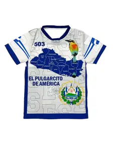 Salvador Football Jersey El Pulgarcito De America, Map and Coat of Arms Design, Unisex Sports Clothing, Casual Fitted Short Sleeve, Sports Top, Sporty Jersey