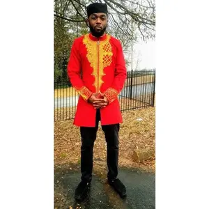 Black Panther African Embroidered Dashiki Jacket Shirt-DPBLKP10