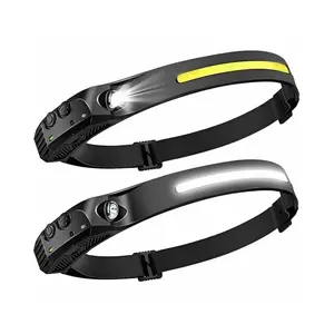 2 packs LED Headlamp Headband Flashlight-Rechargeable 230° COB Super Bright Head Lights for Forehead 2