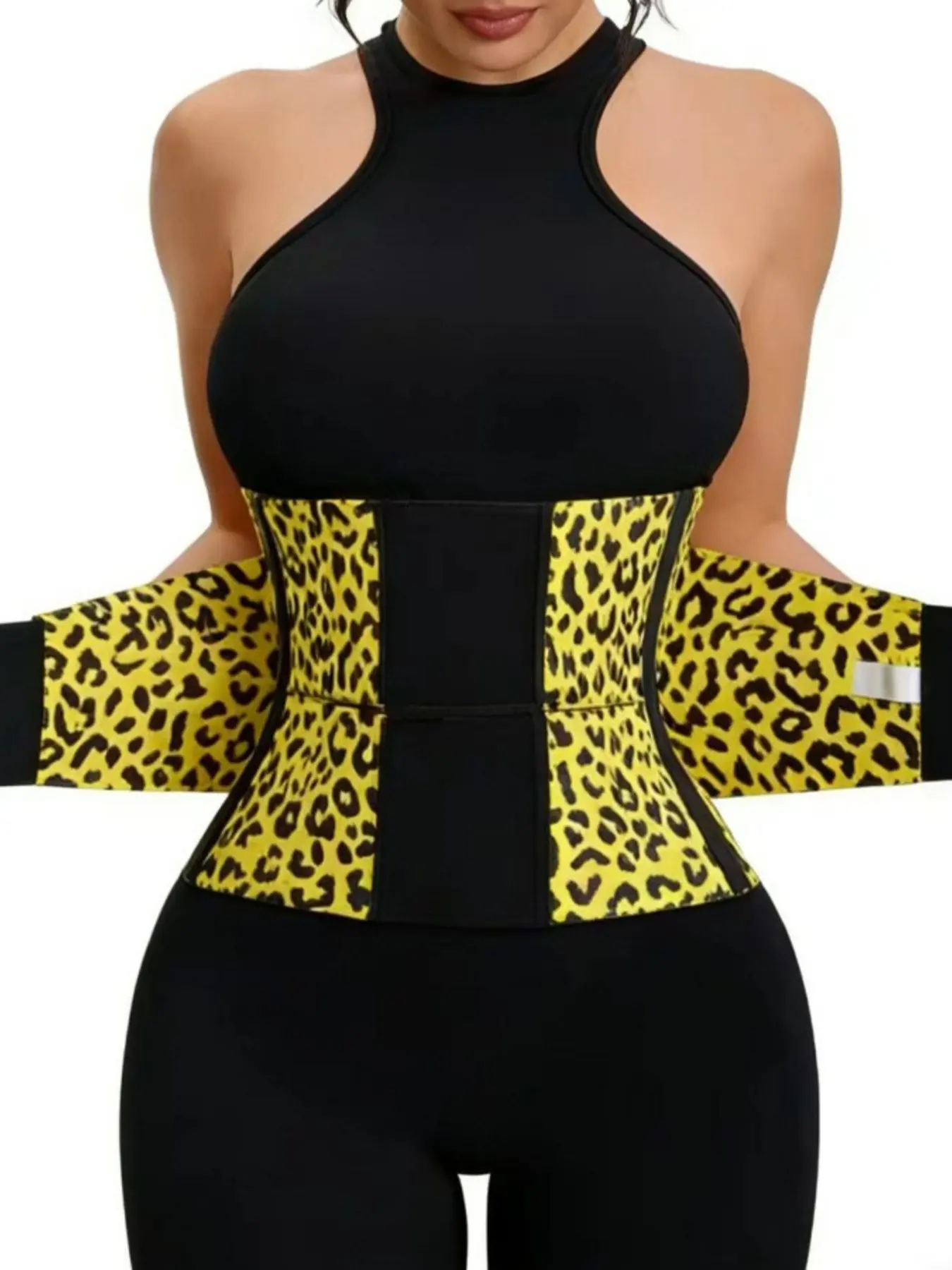 Women's Adjustable Leopard Waist Trainer Belt, Postpartum Belly Control Band, Abdominal Control Belt, Fitness Workout Waist Cincher, Comfortable Elastic Sports Shapewear Belt