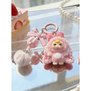 New cute big-eared rabbit keychain, fashionable cartoon accessory, bag charm, keyring, suitable for Easter and Valentine's Day (exquisitely individually packaged)
