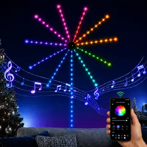 Smart Music Firework Light, Multifunctional Rgb Color, Waterproof Indoor Lighting, Multiple Modes, Party Decorative Lighting, Suitable For Bedrooms, Christmas, And Home Enhancement,dynamic lighting effect,birthday decoration flame bulb