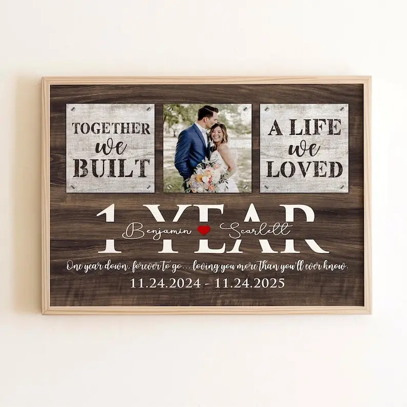 Personalized 1 Year Anniversary Gift For Wife Poster, Husband, Together We Built A Life
