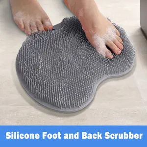 Shower Foot Scrubber Mat, Foot Points Massage Spa Brush with Non-Slip Suction Cups, No Bend Foot Massage Mat for Cleaning and Exfoliating
