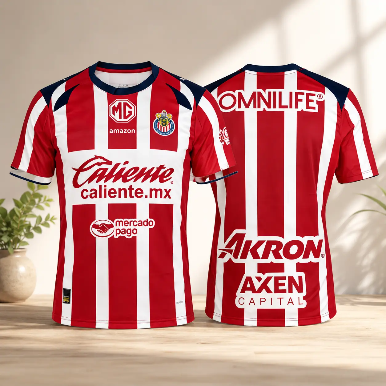 2526 Chivas CD Guadalajara Home Away Jersey Vintage Mexico Red and White Blue Stripe Short Sleeve Long Sleeve Top Football Jersey LIGAMX
