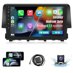 9 Inch Touchscreen Android Radio for【Honda Civic 2016 2017 2018 2019 2020】with Carplay Android Auto Car Radio Support Navigation Backup Camera SWC