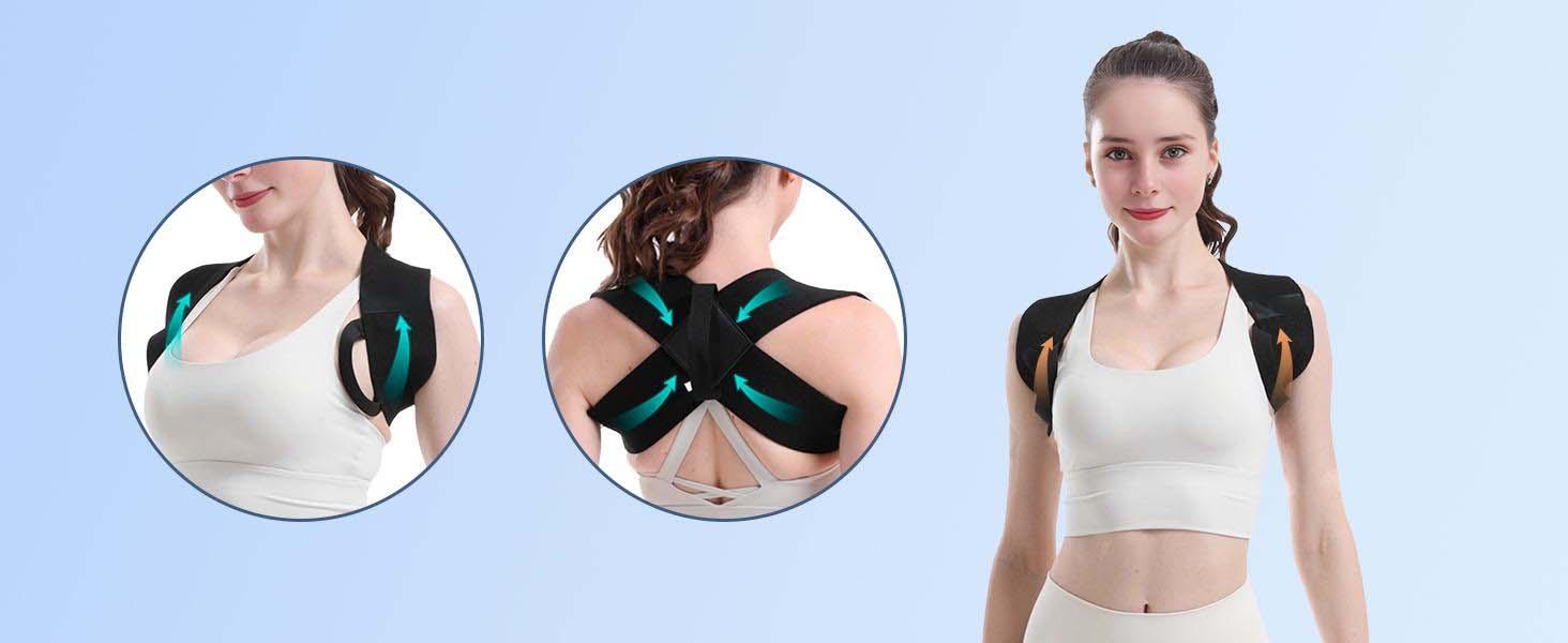 Fitness Heavy Shoulder Straps, Open ShoulderAssist Straps ，Bench Presses, ShoulderTraining Straps, Press Lifts,Chest Straight, Straight BackAssist Straps Adjustable Back Brace Adjustable Posture