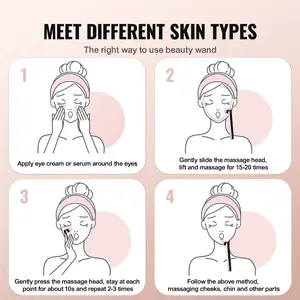 VEVOR Red Light Therapy Wand for Face and Neck, 3-in-1 LED Facial Wand Red Light Therapy Device with Heating Therapy |   Vibrating Facial Massage, Portable LED Beauty Wand