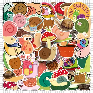 Cute Snail Pattern Sticker, 100pcs/set Waterproof Self Adhesive Decor Paper, Decor Sticker for Gift Greeting Card Water Bottle Laptop Phone, Ornaments