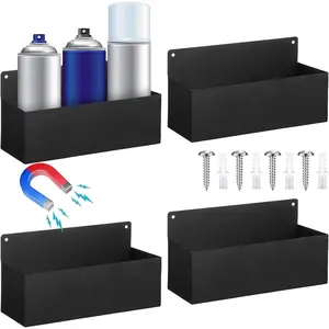 4 count  Aerosol  Can Holder Heavy Duty  Toolbox Bottle Holder Easy Install Organizer Wall Mounted  Bottle Rack for Garage  Workspace(8.27 Inches,Black)