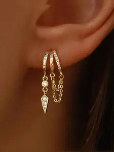 1 Pair Fashion Geometric Line Claw Design Stackable Earrings for Women & Girls Holiday Party Engagement Events, Perfect for Daily Wear Jewlry Accessories Anniversary Mother's Day Gift, Fashionable Earrings