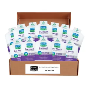 SmartMouth Dry Mouth Zinc Activated Mouthwash Travel Packs (50 Packets) – Dry Mouth Relief Travel Oral Rinse | On-the-Go Bad Breath Solution