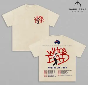Who’s Bad M.J Tribute Australia Tour 2026 T-Shirt MJ Tribute Concert Tee King of Pop Music Tour Dates Graphic Shirt Michael Jackson Fan Gift Vintage Unisex Tee Album Music 2026