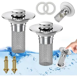 Stainless Steel Modern Anti-Odor Bathroom Sink Stopper with Bouncing Core & Brass Pop-Up Drain Plug for Bathtub Home Goods ,universal bathtub drain stopper,bathroom sink strainer High Pressure Shower Handheld Shower Head