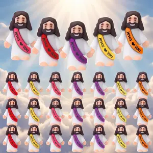 25Pcs Little Jesus Figures Original Design Mini Jesus Figures Jesus Love You Figure to Hide and Seek Religious Party Favors Sunday School Baptism Gifts (Multicolor).Best gift for family members