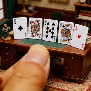 54-Piece Mini Creative Poker Card Model Set, Decorative Travel Game, Small Poker Cards, Unique Party Games and Gifts, Handmade Poker Accessories