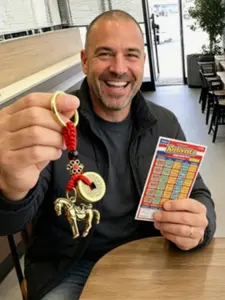 Retro Chinese Lucky Talisman Keychain, Horse and Coin Patterns, Gold Braided Rope, Zinc Alloy, Car Keys, Bags, Collectibles
