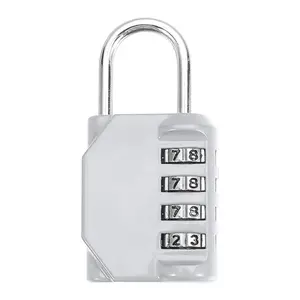 4-Digit Combination Padlock, Security Lock for Cabinets, Gyms, Schools, Outdoor Use, Durable and Easy-To-Use Design, Locking Device