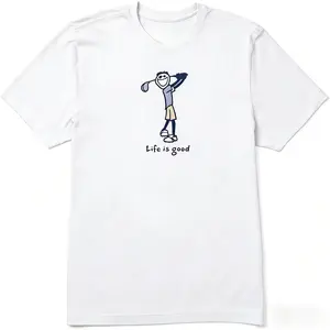 Men’s Casual Graphic Tee in Soft Cotton, Short Sleeve Lifestyle T-Shirt for Everyday Wear, Golf Inspired Relaxed Outfit, Trendy Weekend Style