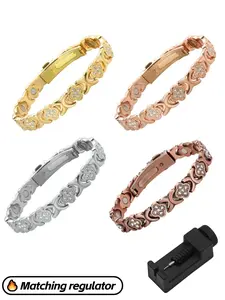 Pure Copper Magnetic Bracelet for Women, 3500 Gauss Effective Magnets, Zircon Gemstone, Metal Coating Setting, Outdoorfun Jewelry Gift, Cubic Zirconia Bracelet