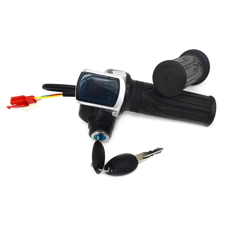 Electric Bike Throttle 36V48V Accelerator for E-bike/Electric Scooter Accessory Throttle Handlebar with LED Display