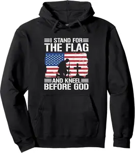 I Stand For The Flag And Kneel Before God Pullover Hoodie