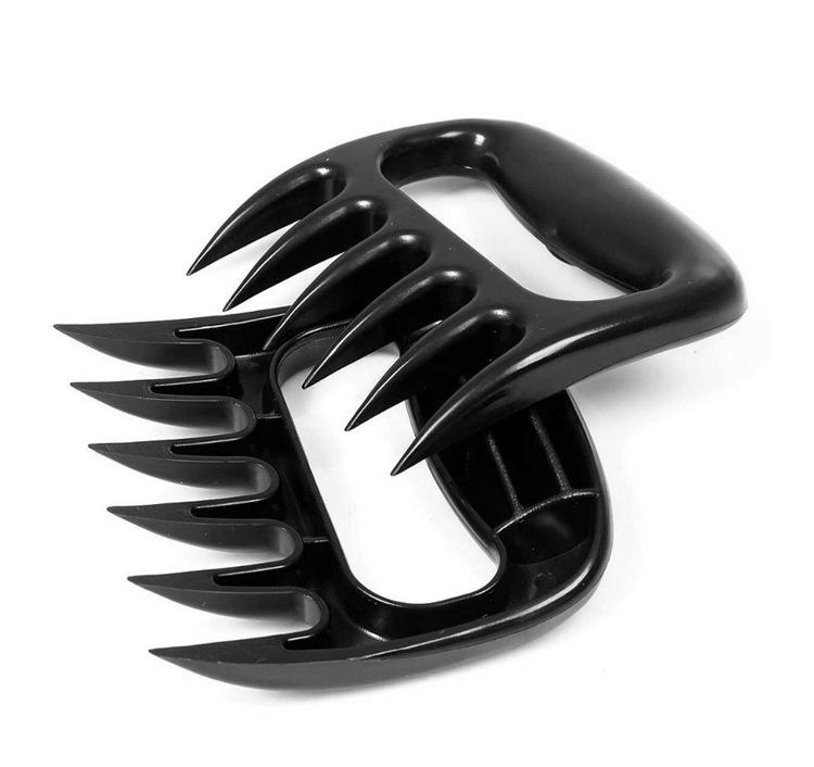 Creative Bear Claw Shredder for Barbecue BBQ - Non-slip Durable PC Material Black 2 Pieces Meat Processing Forks 11.5x11x2.4cm