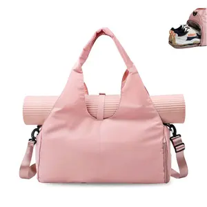Outvora Gym Bag For Women With Yoga Mat Holder & Shoe Compartment & Wet Dry Storage Pocket & Adjustable Strap Large Size