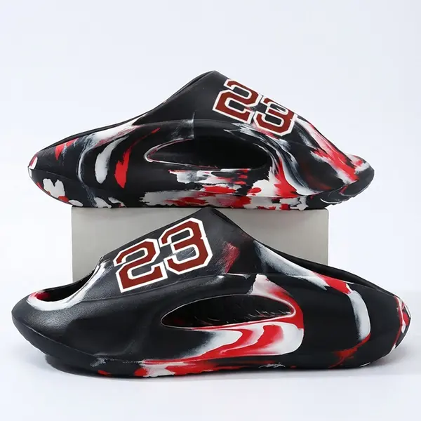 Men's Casual EVA Slide Slippers - Sporty Slip-On Footwear with 23 Prints, Lightweight, Cushioned, Non-Slip for Beach & Daily Wear, Casual Slipper Shoes