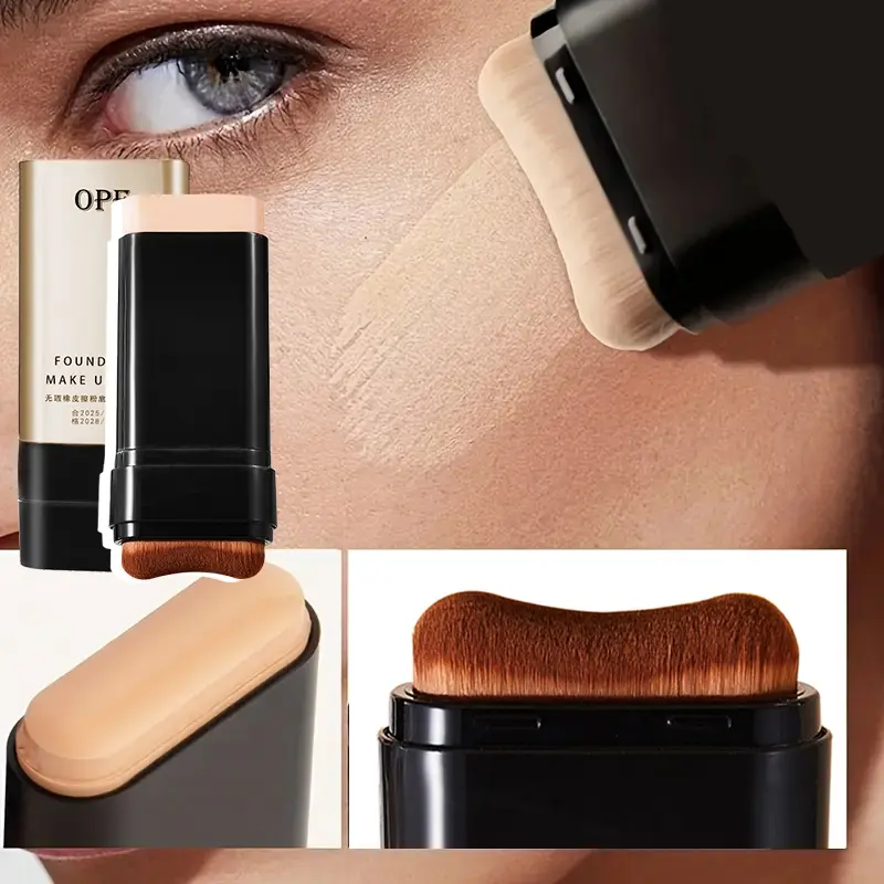 Two colors of facial foundation contour stick, long-lasting and light brightening effect, waterproof and sweat-proof, facial concealer blemish contouring beauty makeup, Concealer Foundation Hybrid, Longwearing Waterproof Makeup