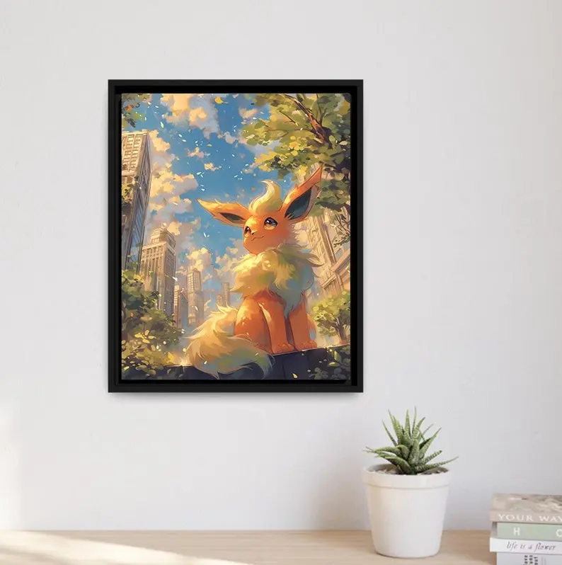 Eeveelution Poster, Unframed Wall Art, Anime Tapestry, Gifts for Fanart & Otaku, Art Decor