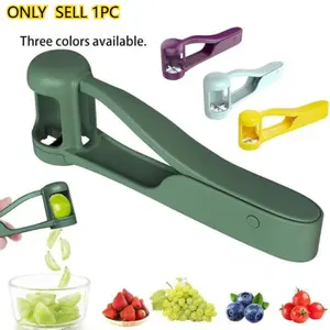 Grape Cutter for Toddlers 1-3 - Stainless Steel Baby Fruit Slicer Safe & Easy Grape, Cherry Tomato, Strawberry, Blueberry Cutter - Lightweight Kitchen Gadget for Fruit Salad & Cake Decor Vegetable Fruit Cutter