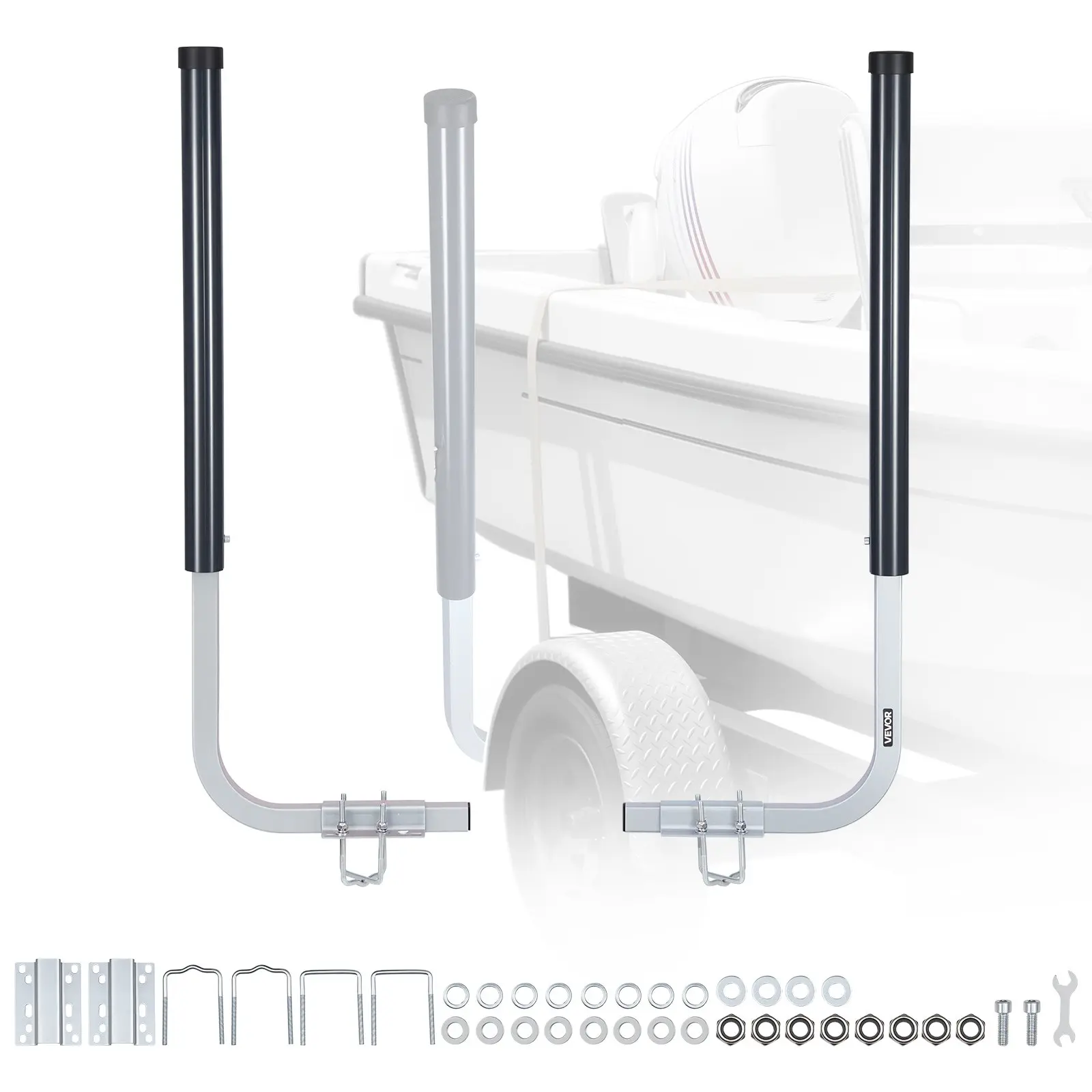 【Summerfinds】VEVOR Boat Trailer Guides, 40 in/48 in Height Guide Poles, 2PCS High-Hardness Steel Trailer Guide-Ons, Adjustable Guide Poles with PVC Pipes, for Ski Boats, Compact Fishing Boats, Small Sailboat Vehicle Tail