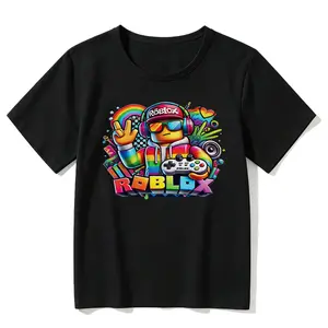 Roblox Gamer T-shirt Round-neck, breathable Roblox-style printed Cool and colorful Roblox Man Face printed pattern. Roblox T-shirt: Roblox Gamer Apparel.The perfect gift for a lovely child.